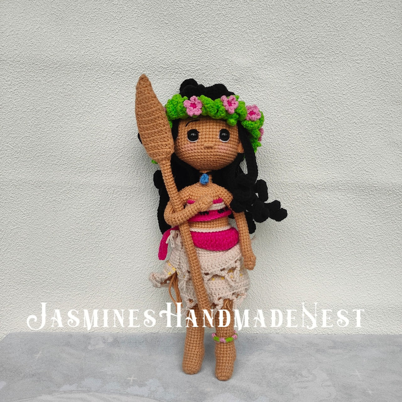 Festive Ocean Girl Crochet Doll – Handmade Amigurumi Plush Toy, Tropical Island Inspired Soft Doll, Holiday Gift for Kids, Nursery Decor, Collectible Softie