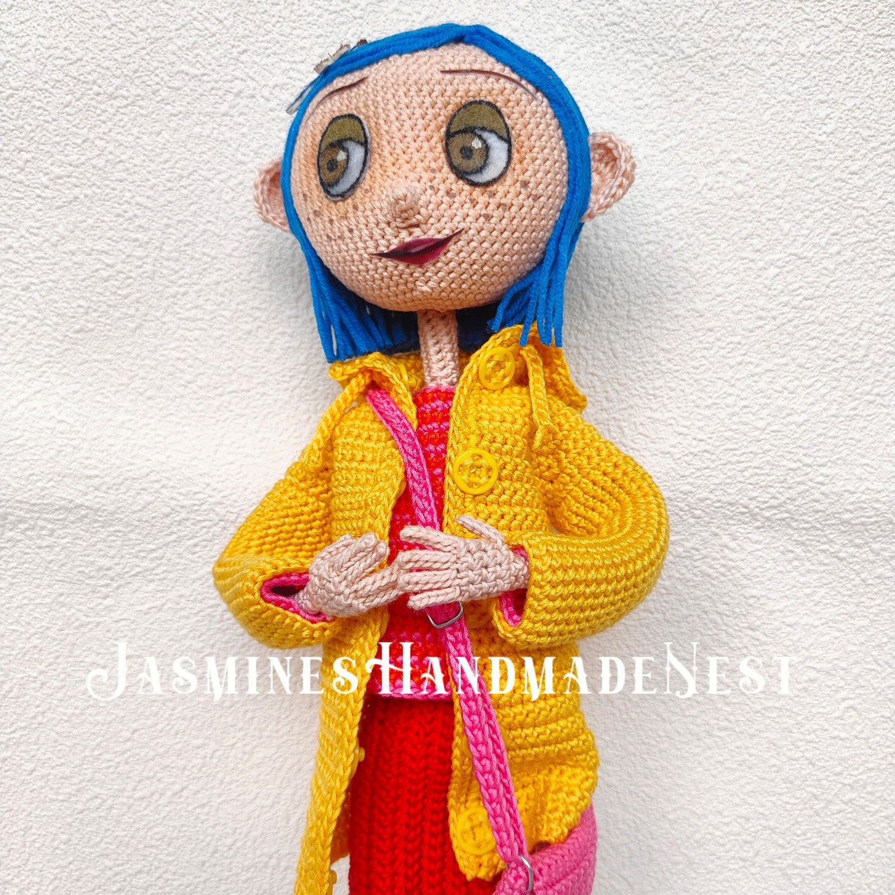Dark Style Crochet Girl Doll – Handmade Spooky Amigurumi Plush for Collectors, Halloween, or Creepy Room Decor