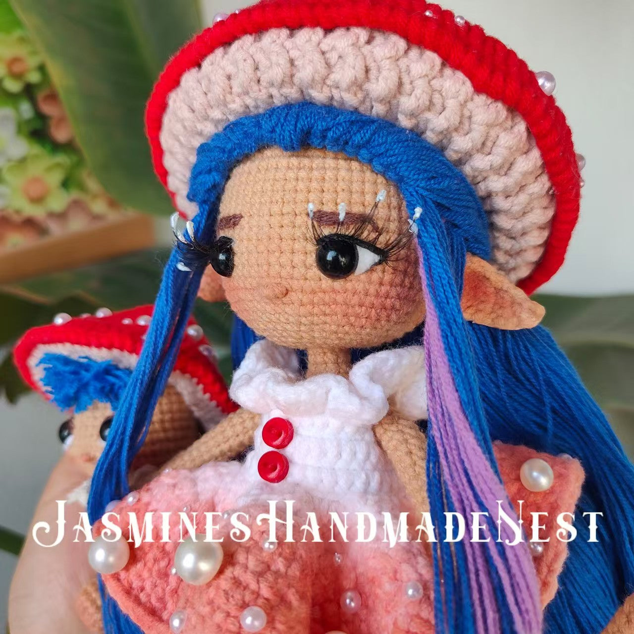 Crochet doll ,Amigurumi Mushroom Doll, Crochet Woodland Fairy Girl, Handmade Amanita-Inspired Plush, Custom Critter Toy, custom Stuffed Toys