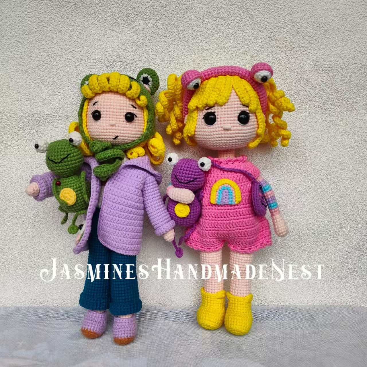 Cute Frog Girl Plush – Handmade Crochet Dolls in Frog Outfits, Multiple Styles Available, Soft Amigurumi Toy, Whimsical Gift for Kids or Collectors