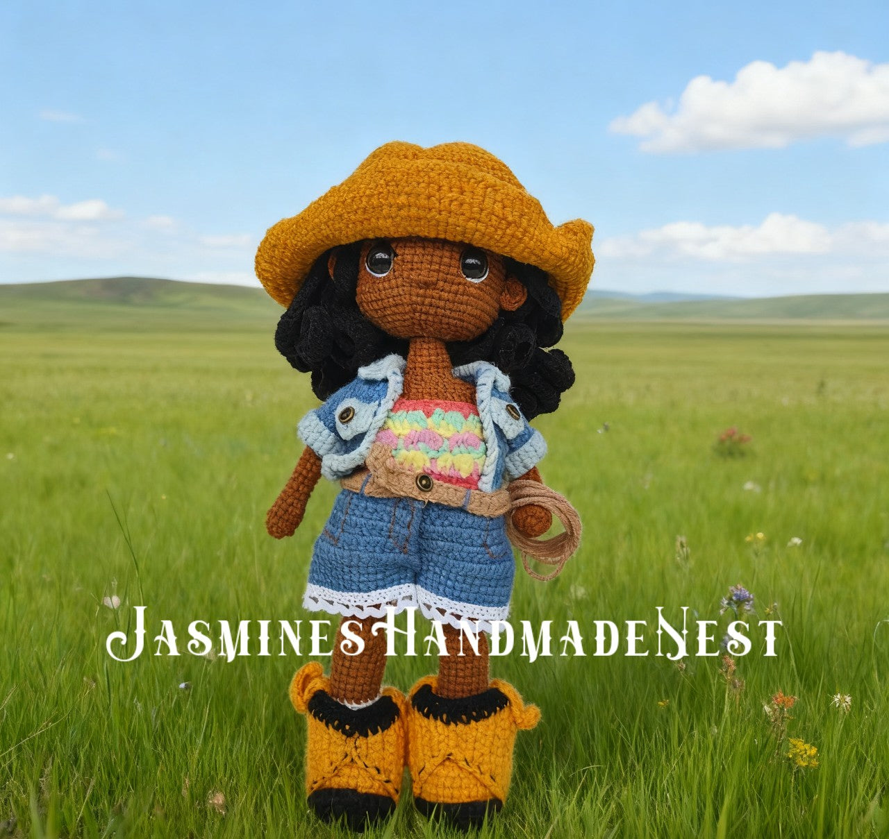 Handmade Crochet Cowboy and Cowgirl Dolls – Amigurumi Western Plush Toy Set – Soft Stuffed Doll Pair for Kids, Nursery Decor, or Collector Gift