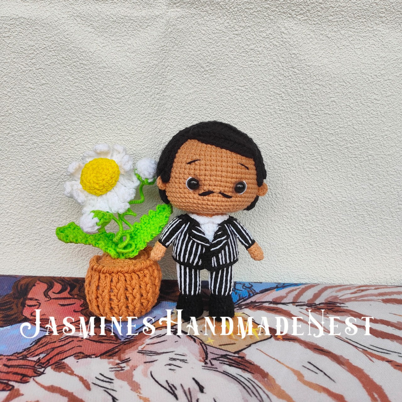 Handmade Gothic-Inspired Crochet Doll – Spooky Cute Plush Toy – Unique Gift for Halloween, Horror Fans, or Dark Aesthetic Decor