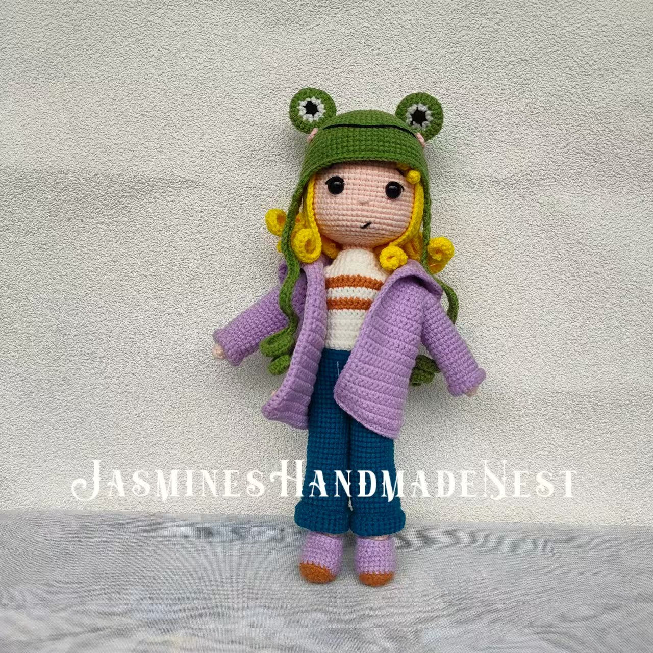 Cute Frog Girl Plush – Handmade Crochet Dolls in Frog Outfits, Multiple Styles Available, Soft Amigurumi Toy, Whimsical Gift for Kids or Collectors