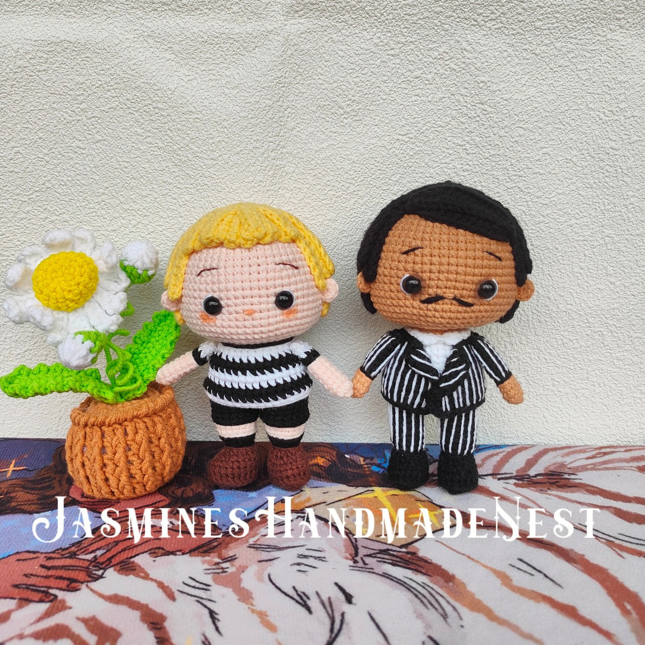 Handmade Gothic-Inspired Crochet Doll – Spooky Cute Plush Toy – Unique Gift for Halloween, Horror Fans, or Dark Aesthetic Decor
