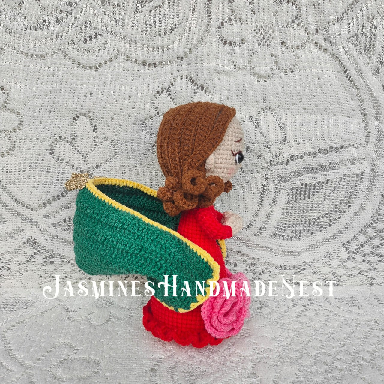 Handmade Crochet Virgin Mary Inspired Doll – Amigurumi Catholic Religious Keepsake, Baptism & First Communion Gift, Handmade Holy Figurine, Home Decor