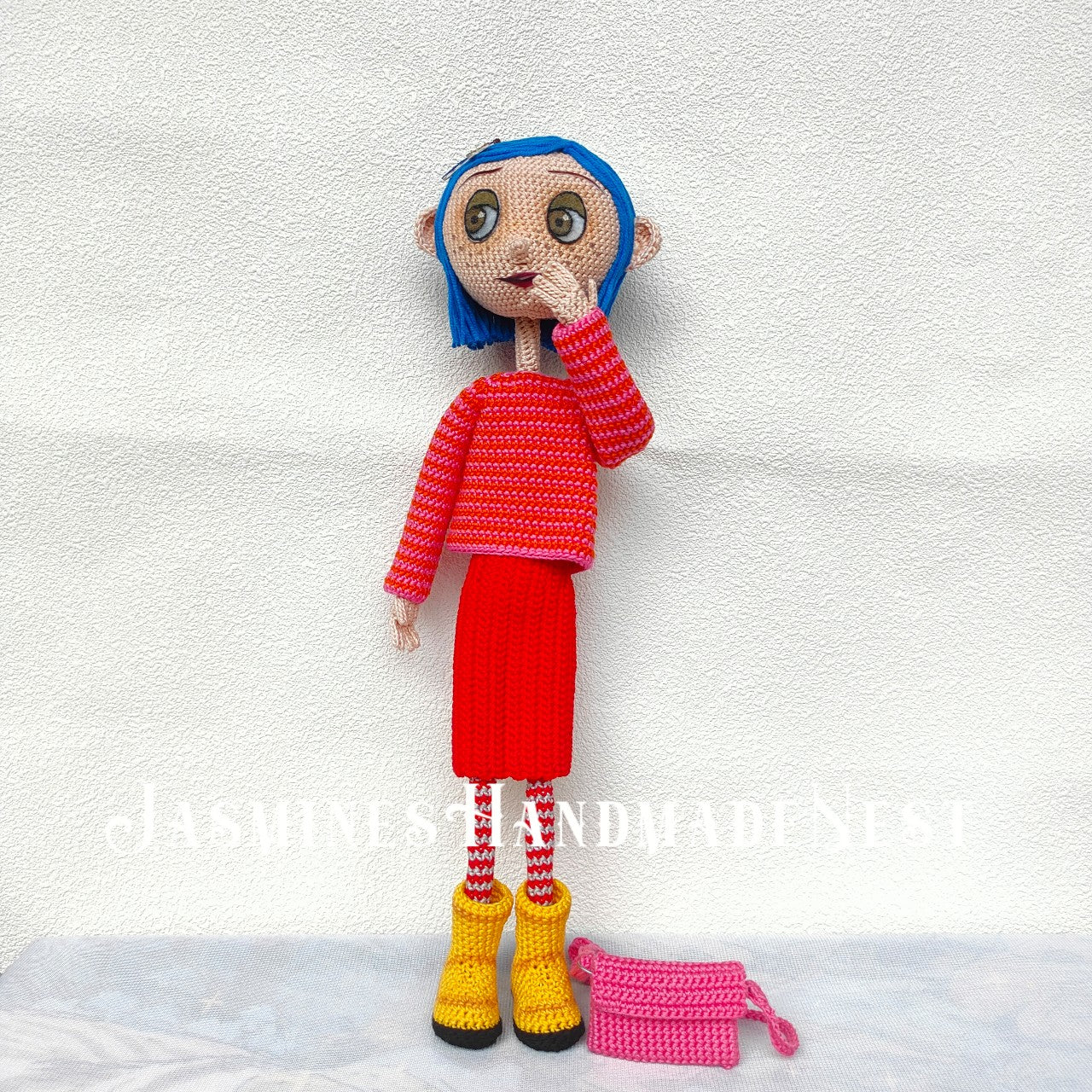 Dark Style Crochet Girl Doll – Handmade Spooky Amigurumi Plush for Collectors, Halloween, or Creepy Room Decor