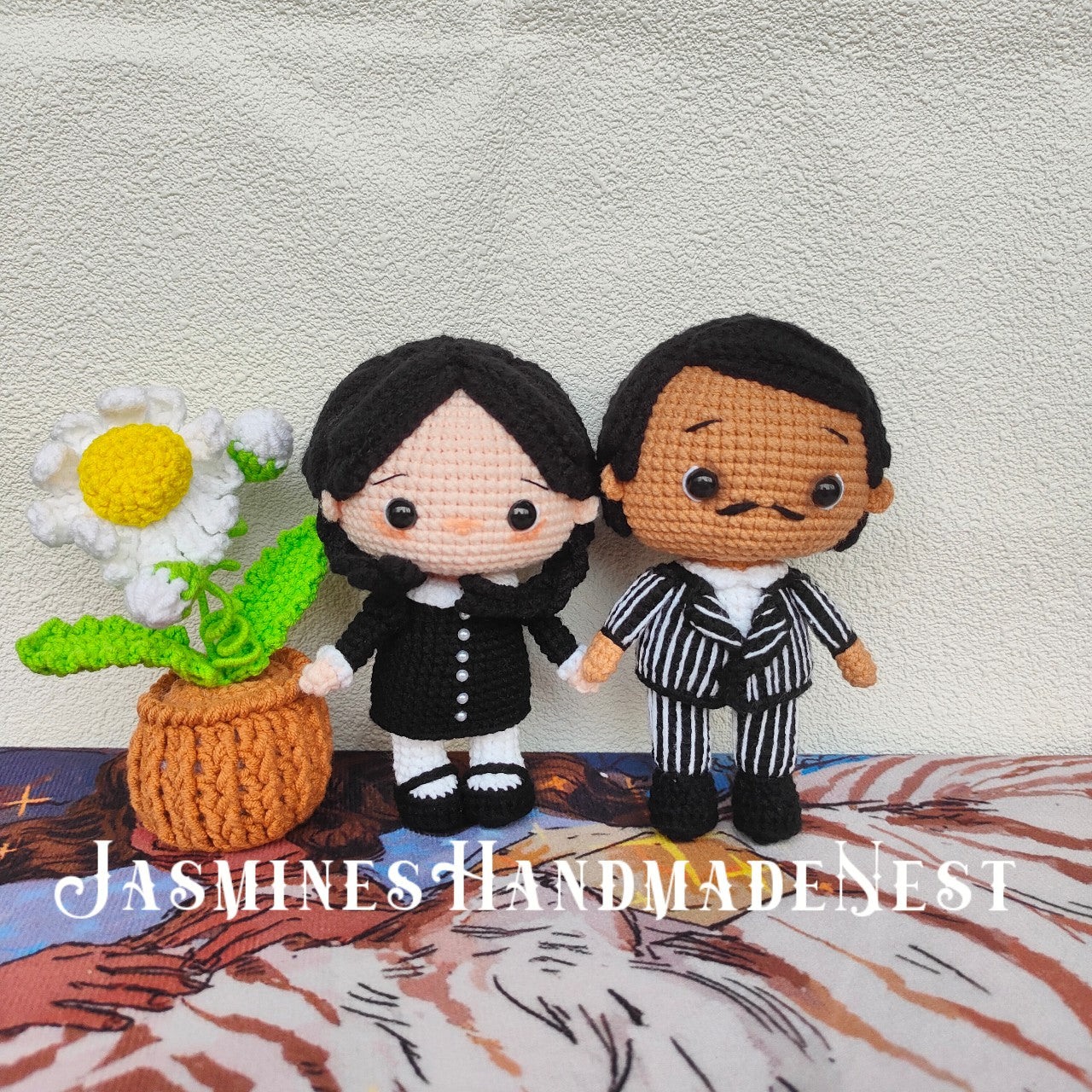 Handmade Gothic-Inspired Crochet Doll – Spooky Cute Plush Toy – Unique Gift for Halloween, Horror Fans, or Dark Aesthetic Decor