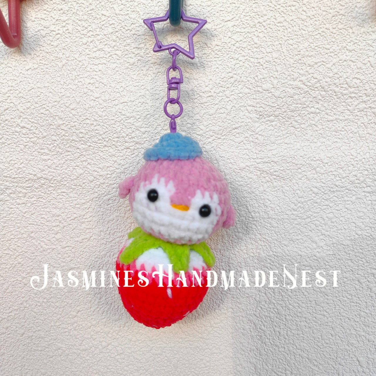 Handmade Crochet Strawberry Animal – Cute Amigurumi Plush, Mini Fruit Toy, Soft Collectible Gift for Kids & Adults
