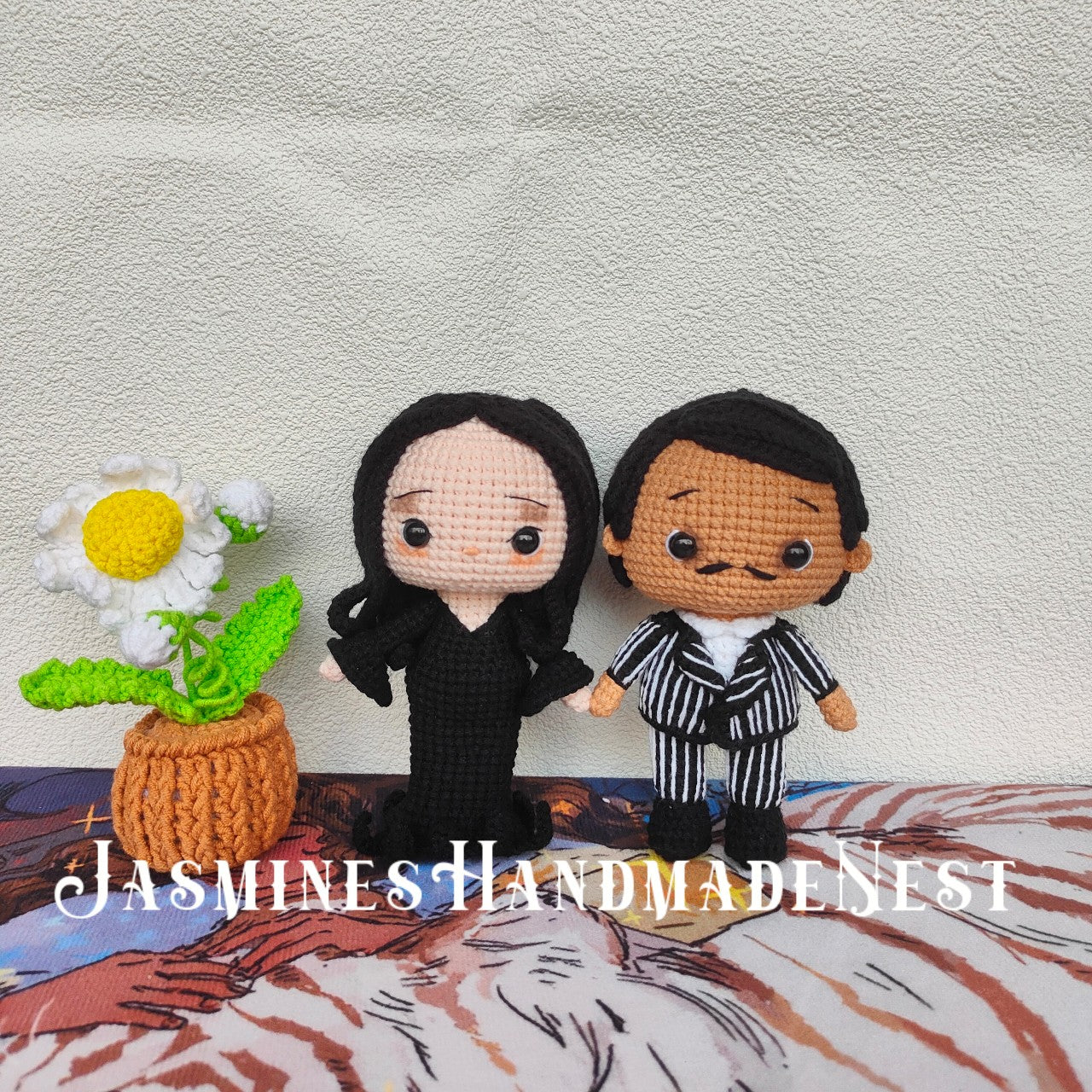 Handmade Gothic-Inspired Crochet Doll – Spooky Cute Plush Toy – Unique Gift for Halloween, Horror Fans, or Dark Aesthetic Decor
