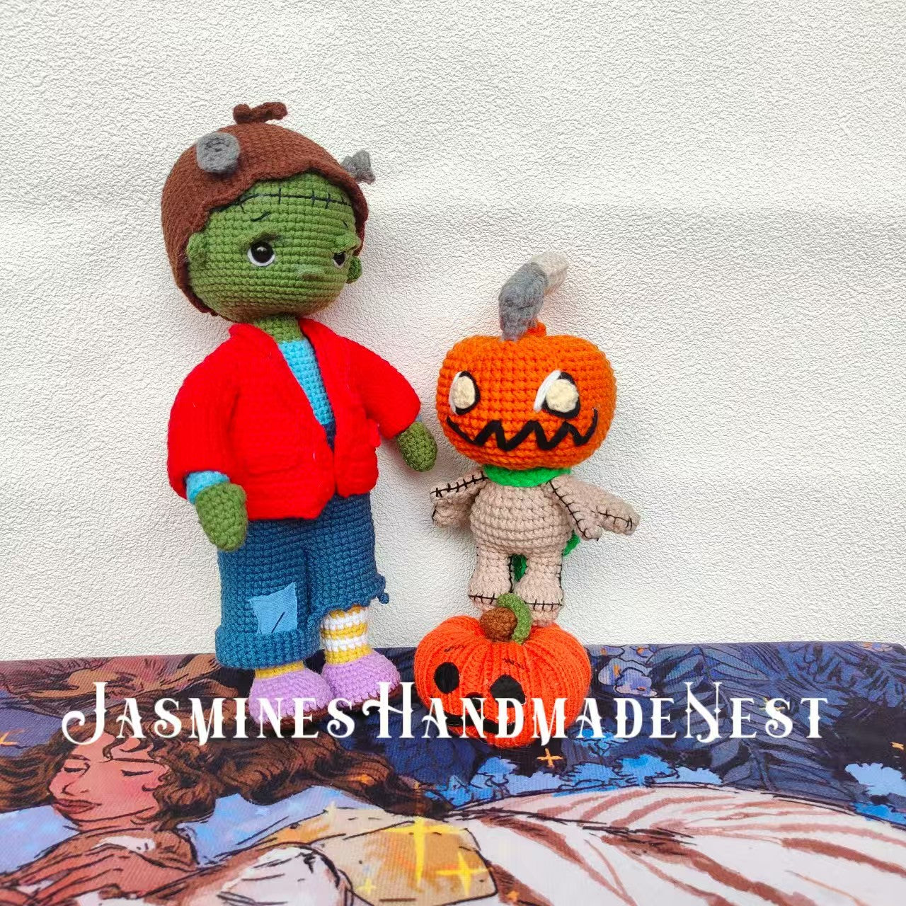 Handmade Frankenstein Doll – Classic Stitched Design with Retro Hues, Halloween Decor, Ideal Birthday Gift for Him, Dark-Chic Trendy Toy