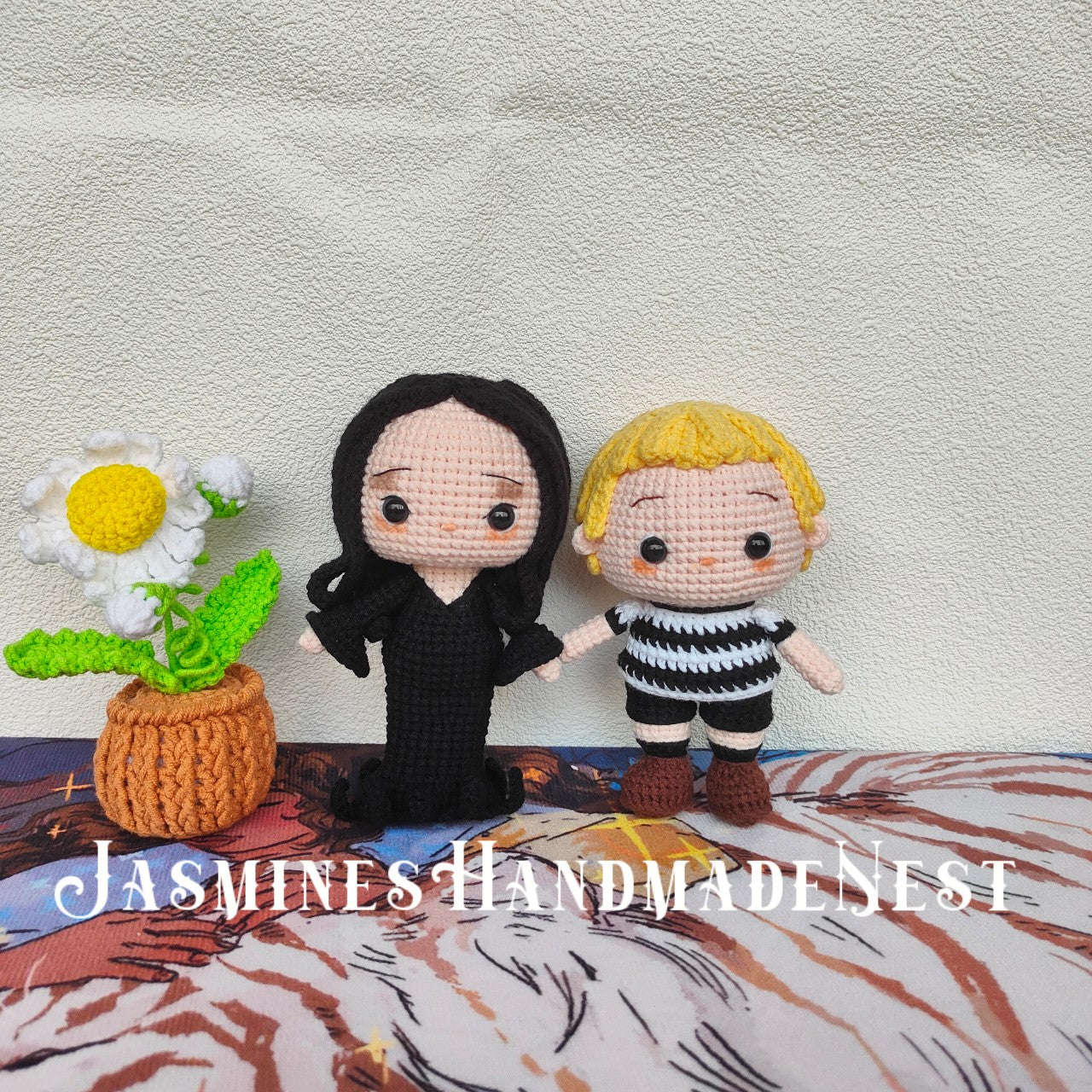Handmade Gothic-Inspired Crochet Doll – Spooky Cute Plush Toy – Unique Gift for Halloween, Horror Fans, or Dark Aesthetic Decor