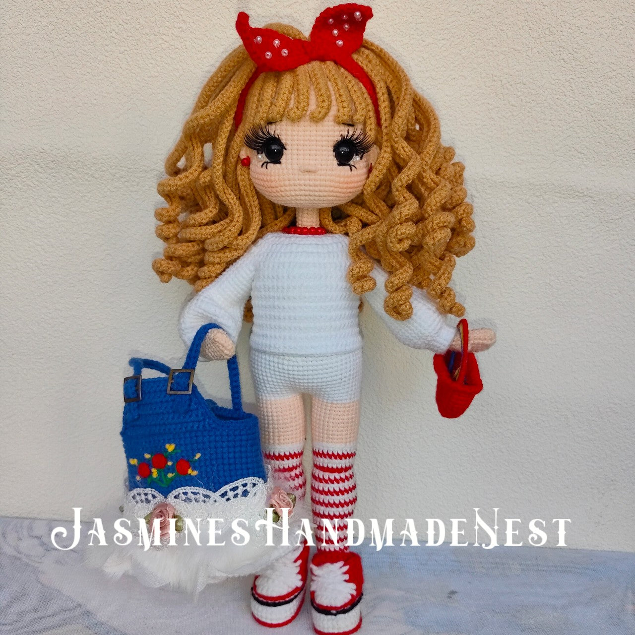 Handmade Crochet Rose Girl Doll – Adorable Amigurumi Plush Toy with Cute Flower Dress, Soft Knitted Doll, Playful and Sweet Gift for Kids, Birthday Present, Nursery Decor, Unique Collectible for Children and Doll Lovers