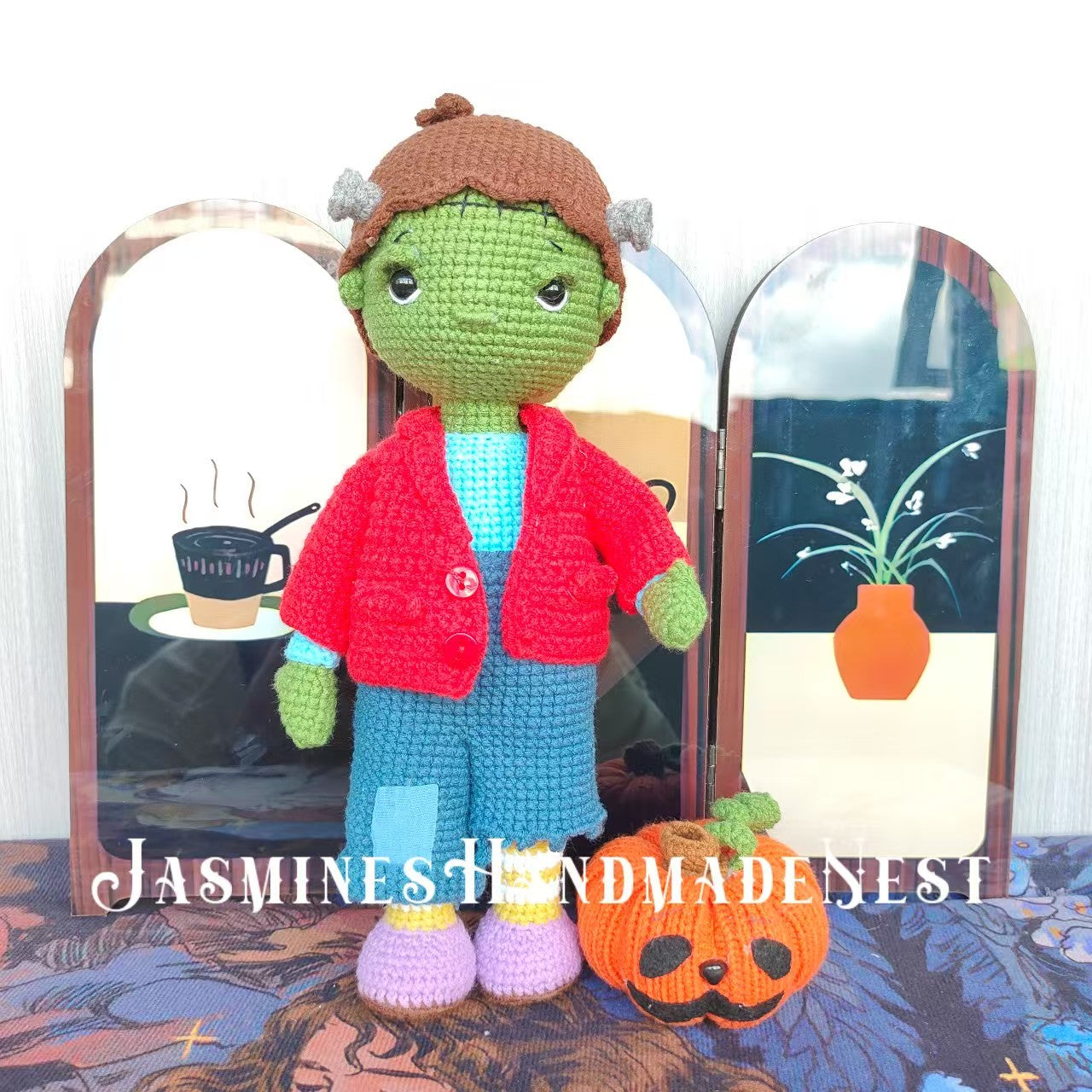 Halloween Crocheted Doll Collection! Handmade pumpkins, ghosts, etc., in soft yarn for festive vibe. Unique styles, multi-size pendants/ornaments. Adds handcrafted warmth—great Halloween limited pick for gifting or keeping.