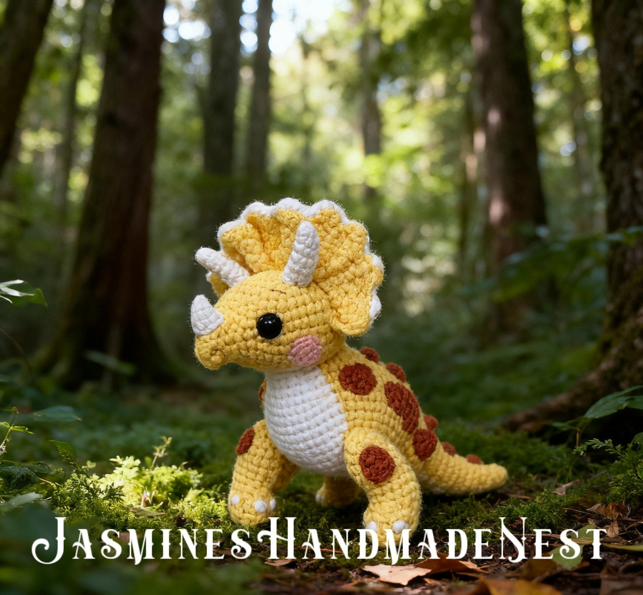 Handmade Crochet Dinosaur Plush – Cute T-Rex, Triceratops, Longneck & Pterodactyl Amigurumi – Soft Snuggler Stuffed Toy Gift for Kids or Nursery Decor