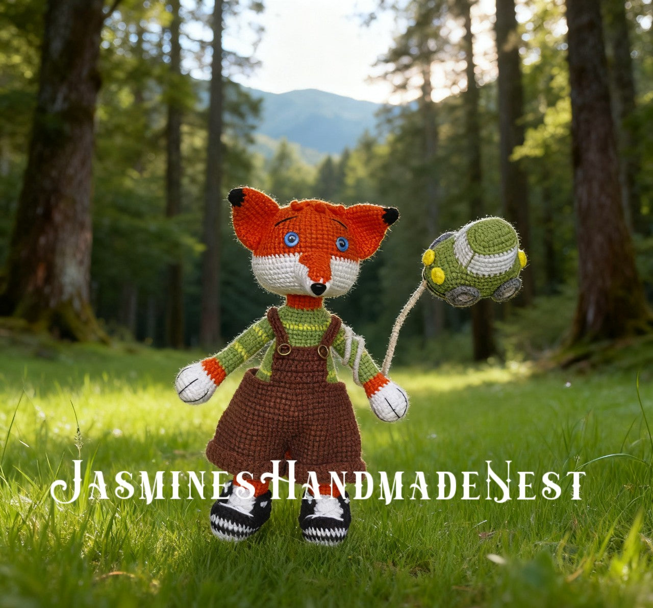 Handmade Crochet Fox Couple – Amigurumi Woodland Plush Toy Set – Cute Stuffed Fox Dolls for Kids, Nursery Decor, Birthday, Autumn or Valentine Gift