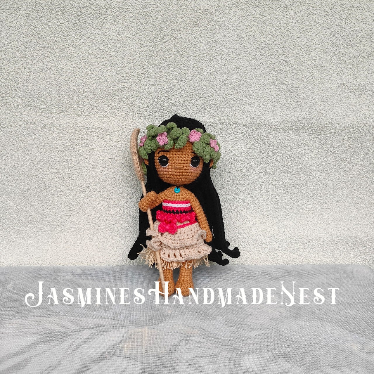 Festive Ocean Girl Crochet Doll – Handmade Amigurumi Plush Toy, Tropical Island Inspired Soft Doll, Holiday Gift for Kids, Nursery Decor, Collectible Softie