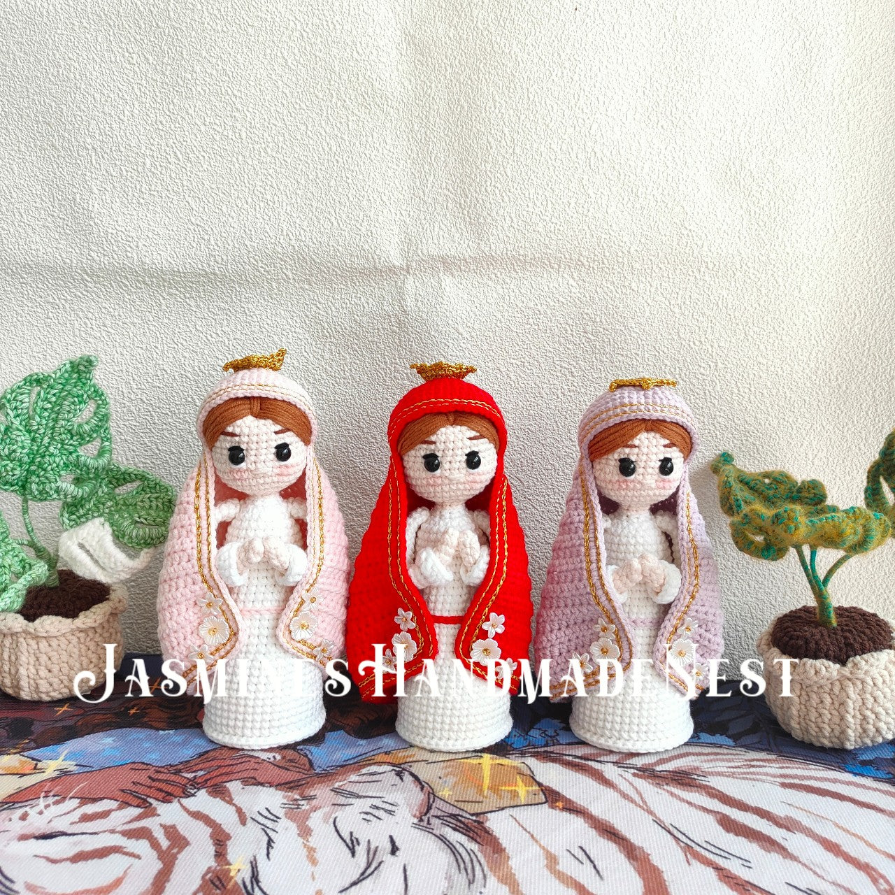 Cute Nun Dolls – Handmade Crochet Plush Toys in Multiple Styles, Soft Amigurumi Characters, Whimsical Gifts or Shelf Decor for Kids & Collectors