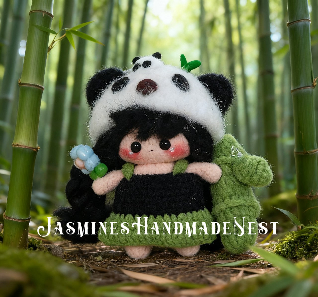 Mini Crochet Girl Doll – Handmade Micro Amigurumi Plush Toy, Tiny Tiger or Panda Doll, Cute Miniature Toy, Unique Handmade Collectible, Gift for Kids