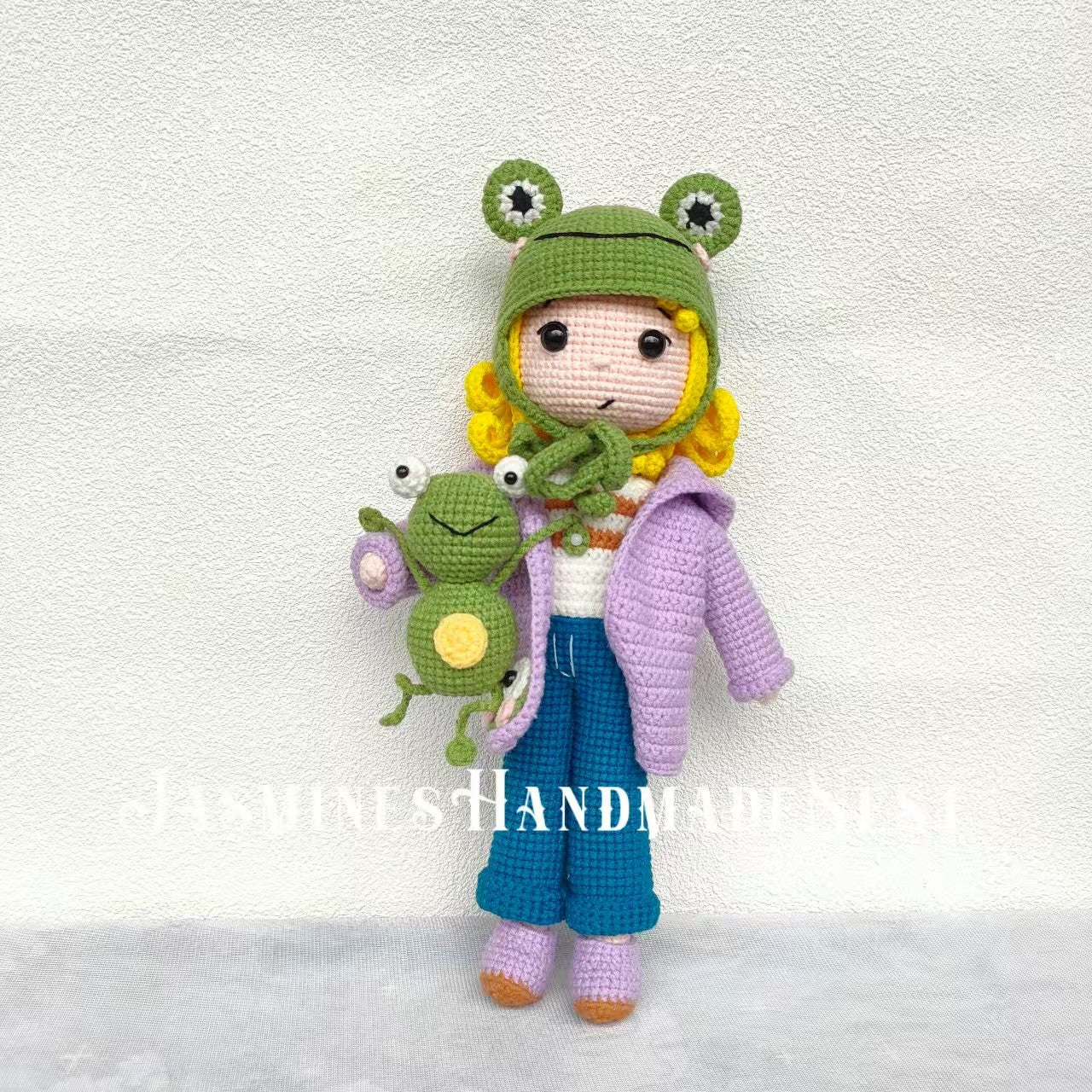 Cute Frog Girl Plush – Handmade Crochet Dolls in Frog Outfits, Multiple Styles Available, Soft Amigurumi Toy, Whimsical Gift for Kids or Collectors