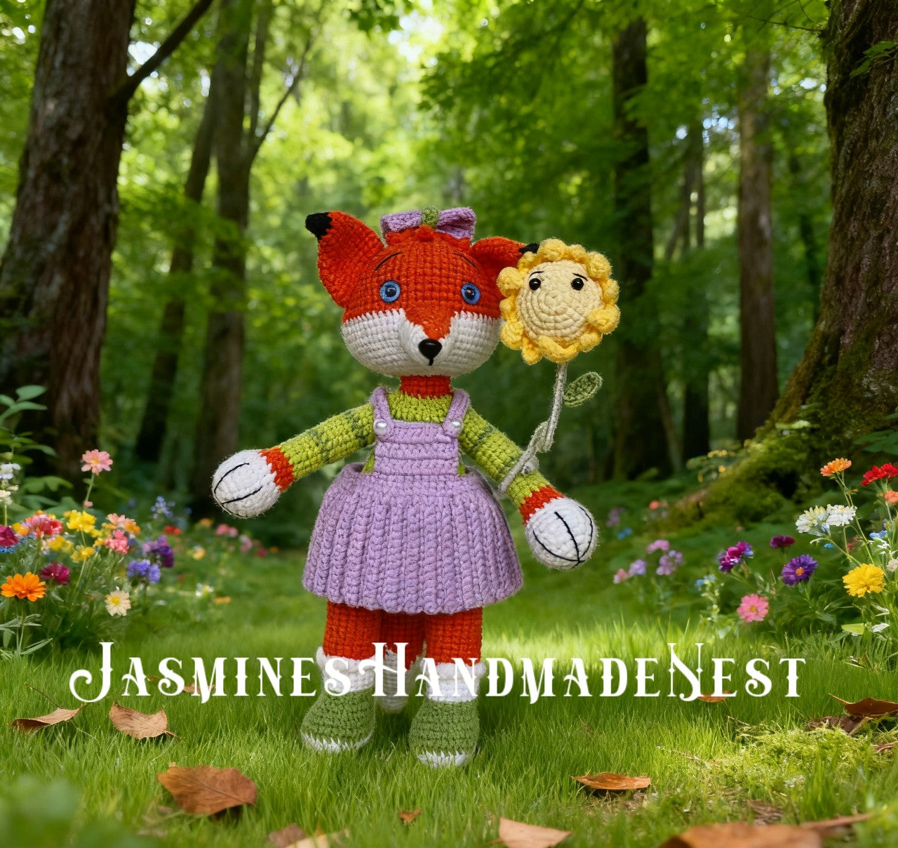 Handmade Crochet Fox Couple – Amigurumi Woodland Plush Toy Set – Cute Stuffed Fox Dolls for Kids, Nursery Decor, Birthday, Autumn or Valentine Gift