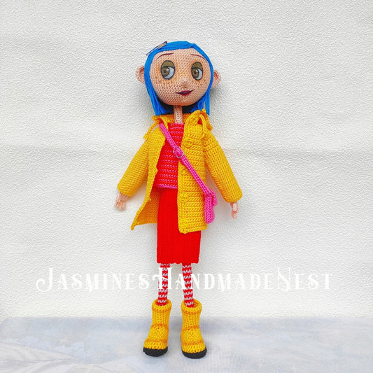 Dark Style Crochet Girl Doll – Handmade Spooky Amigurumi Plush for Collectors, Halloween, or Creepy Room Decor