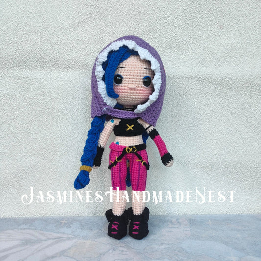 Handmade Crochet Playful Doll – Colorful Amigurumi Plush, Cute Punk Character Toy, Soft Collectible Gift for Kids & Adults